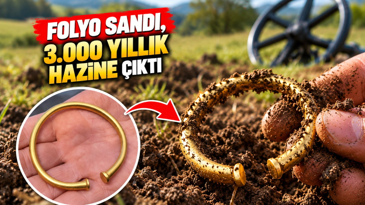 Tarlada folyo sandığı parçayı kazdı: 3.000 yıllık altın bilezik çıktı